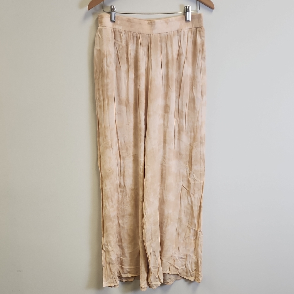 Beige Wide-Leg Pants